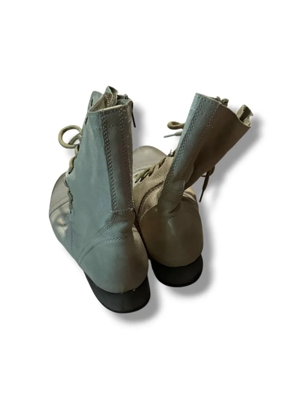 Taupe Lace‑Up Ankle Boots – Size 10